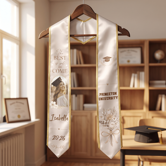 Personalized The Best Is Yet to Come Graduation Stole - Custom Photo and Name