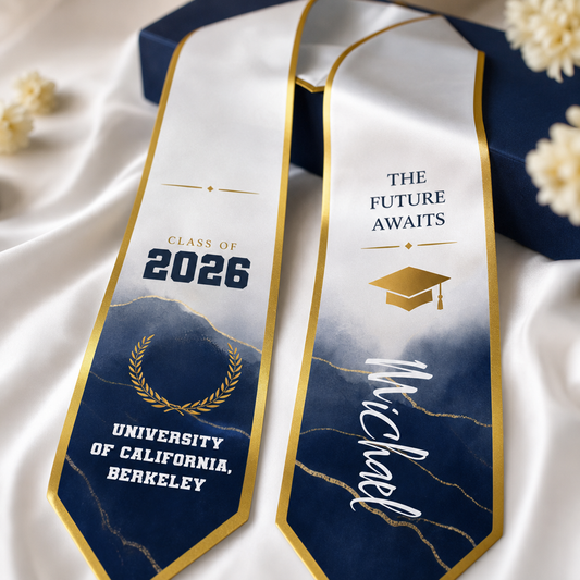 Personalized The Future Awaits Graduation Stole - Custom Photo and Name