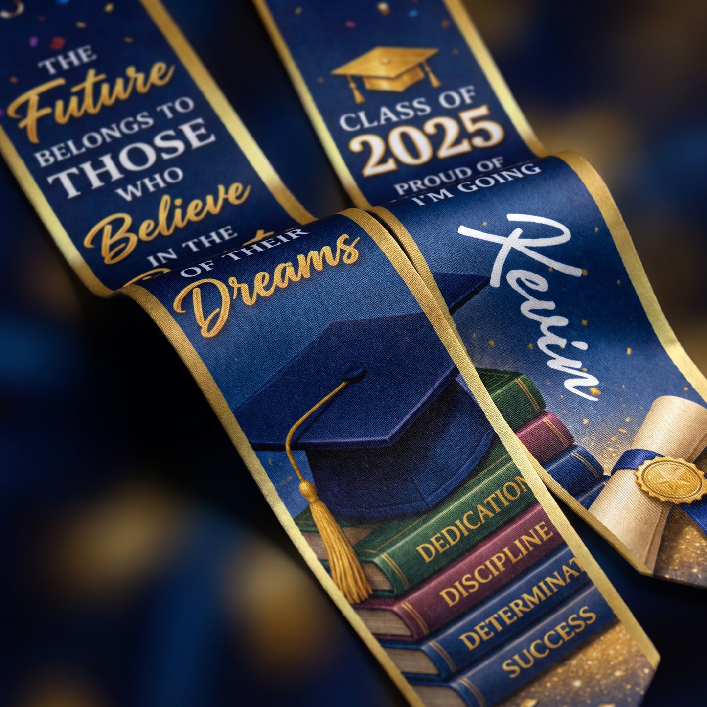 Personalized Proud of How Far I've Come Excited for Where I'm Going Graduation Stole – Custom Photo and Name