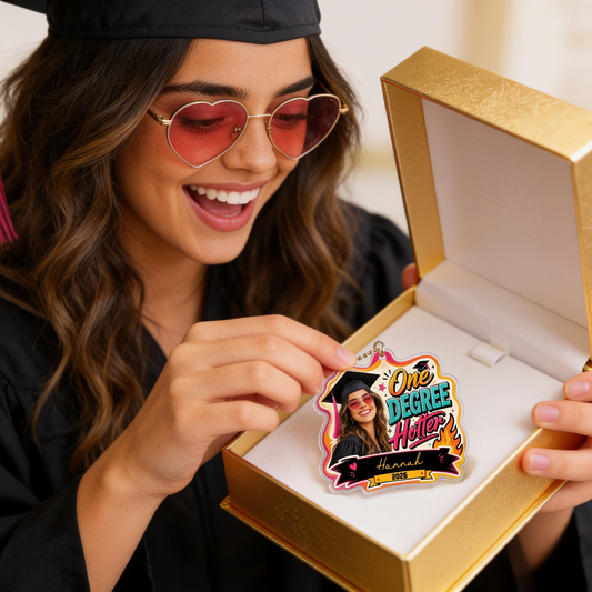 One Degree Hotter Custom Photo Acrylic Ornament, Personalized Graduation Gift with Name