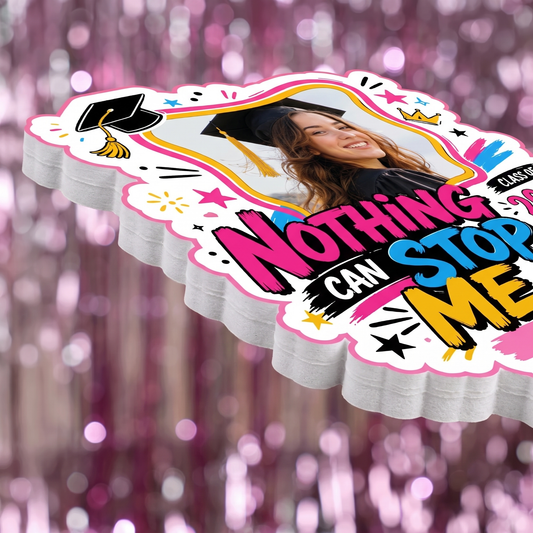 Personalized Nothing Can Stop Me Custom Shape Photo Hand Fan, Graduation Fan with Photo & Name