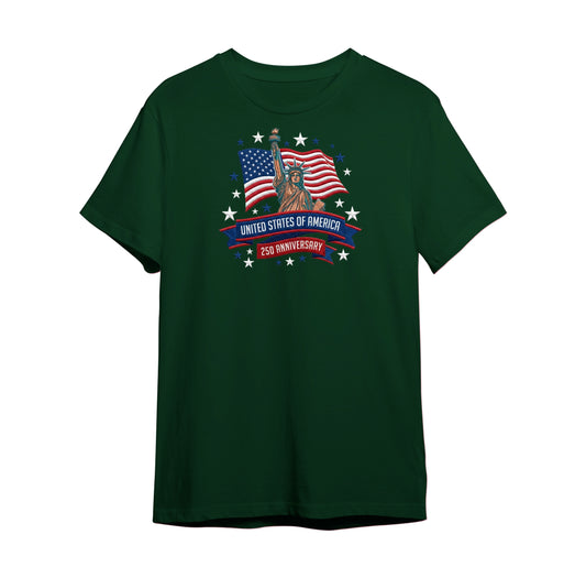 USA 250 Years 1776-2026 Personalized Embroidered Patriotic T-Shirt