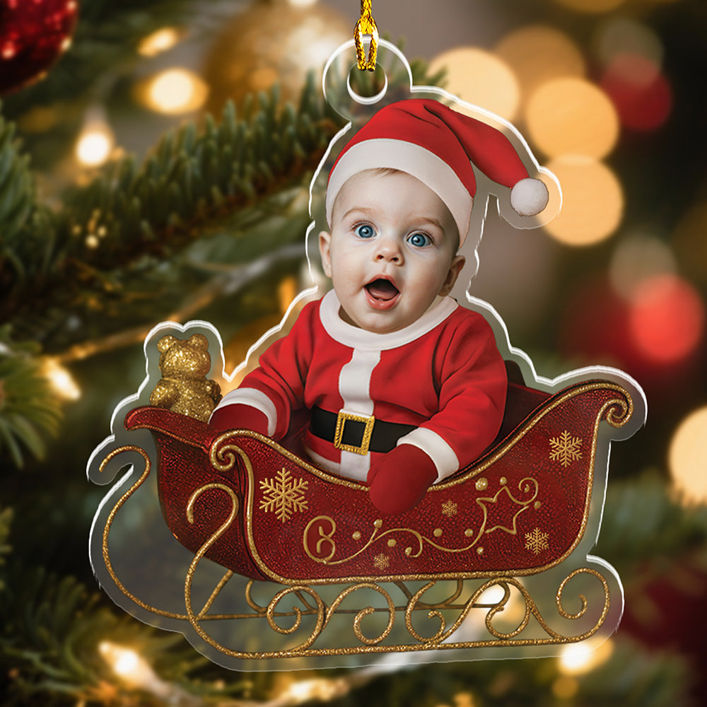 Personalized Baby’s First Christmas Ornament – Custom Newborn Photo Ornament