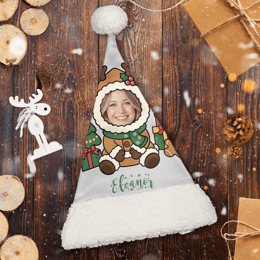 Personalized Photo Face Reindeer Costume Christmas hat, view 2