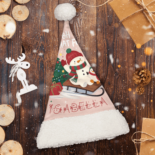 Personalized Snowman Penguin Sled Christmas hat, view 2