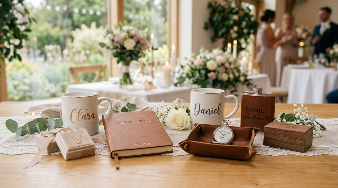 Maid of honor and best man personalized gifts