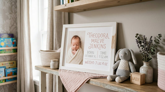 Personalized baby birth stats keepsake