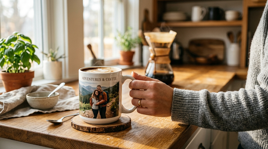 Large personalized ceramic photo mug