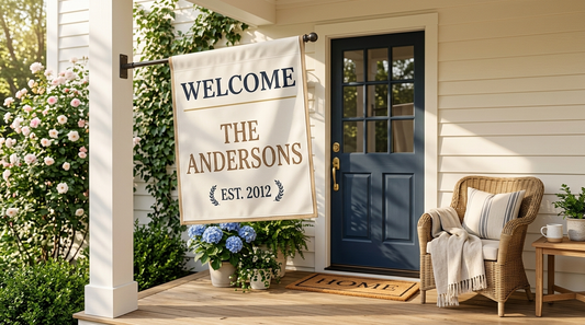 Personalized welcome house flag