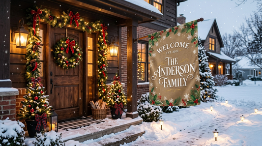 Personalized Christmas house flag
