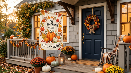 Personalized fall house flag