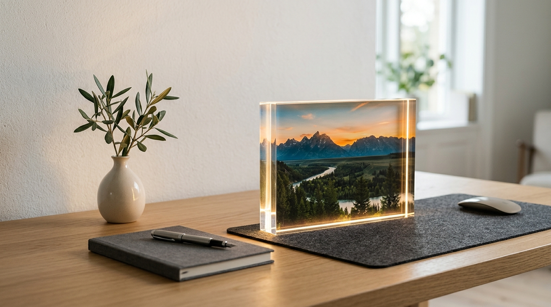 Acrylic photo block keepsake