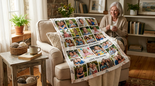 Custom photo blanket for grandma
