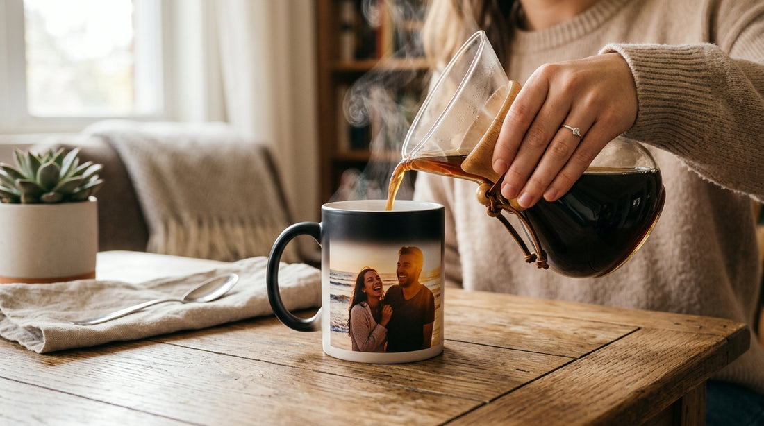 Color changing magic photo mug