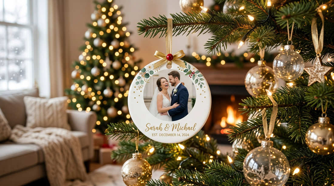 Personalized wedding Christmas ornament