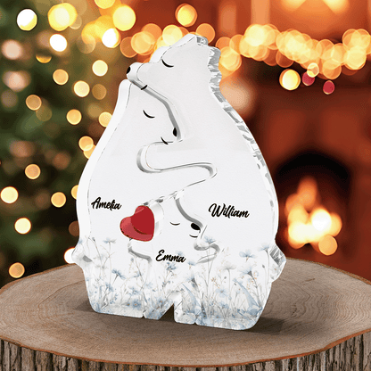 Personalized Acrylic Hugging Bear Family Puzzle