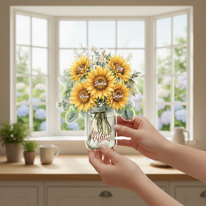 Sunflower Love for Mom – Personalized Mother’s Day Acrylic Plaque Gift