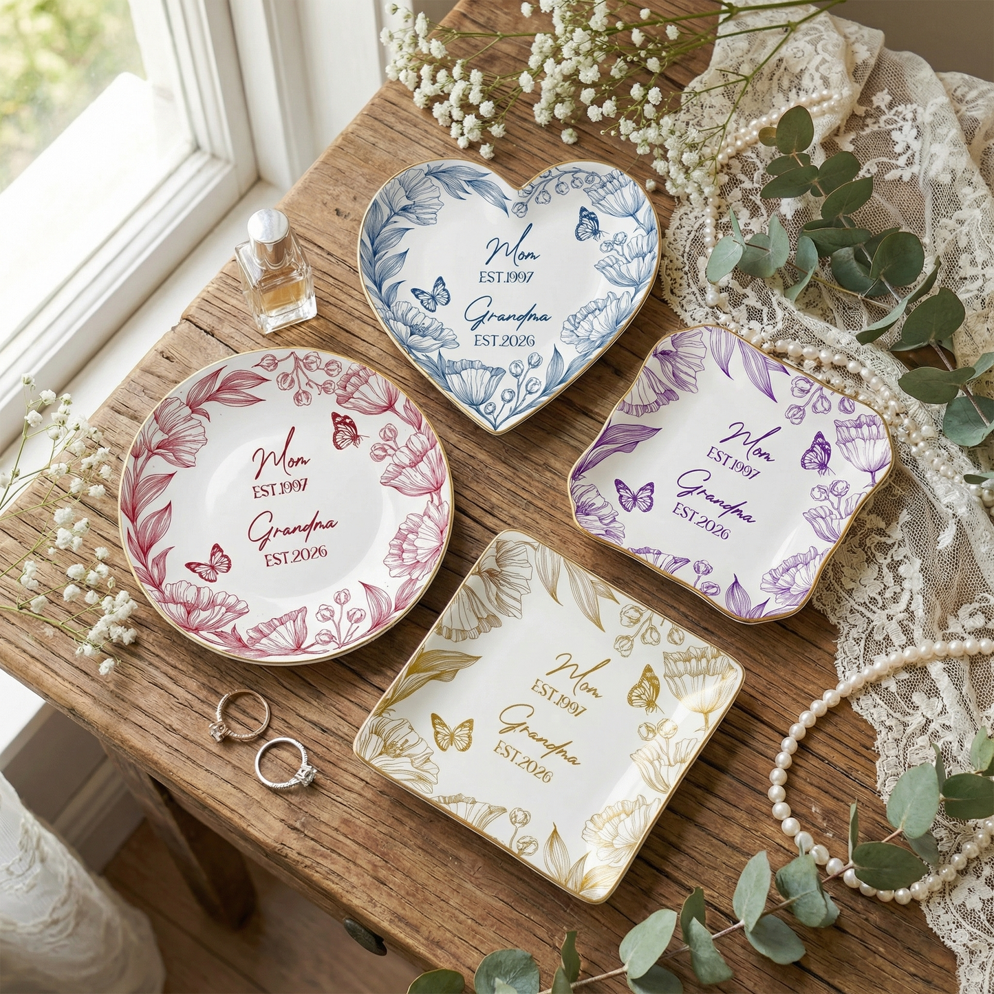Personalized Grandma to Be Jewelry Dish - Custom First Time Grandma Trinket Tray, New Grandma Mother's Day Gift