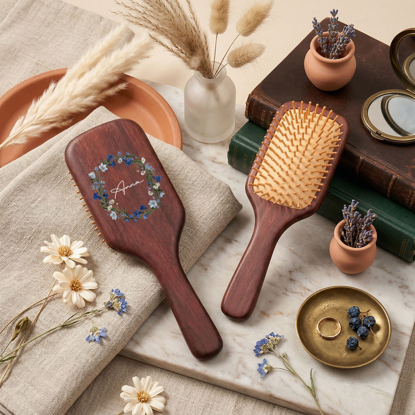 Custom Hand-Painted Hair Brushes – Thoughtful Mother’s Day Gift for Mom