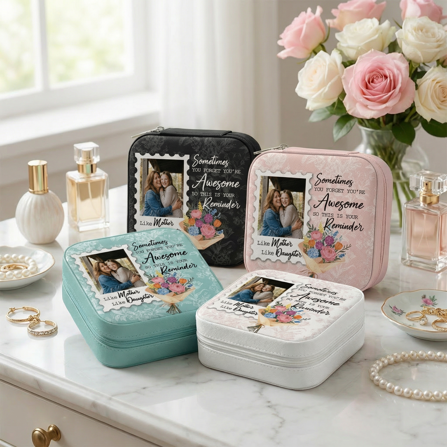 Sometimes You Forget You’re Awesome – Encouraging Gift for Mom & Daughter – Personalized Mom & Daughter Jewelry Box