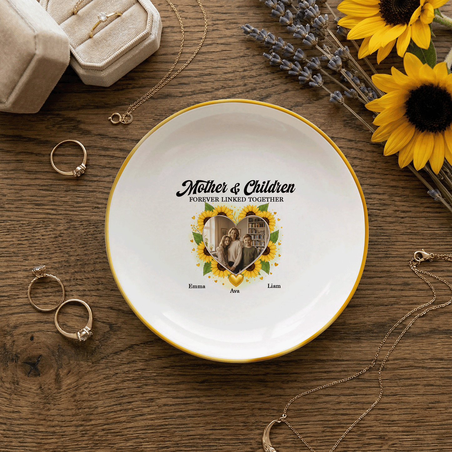 Mother And Daughter Forever Linked Together – Personalized Jewelry Dish