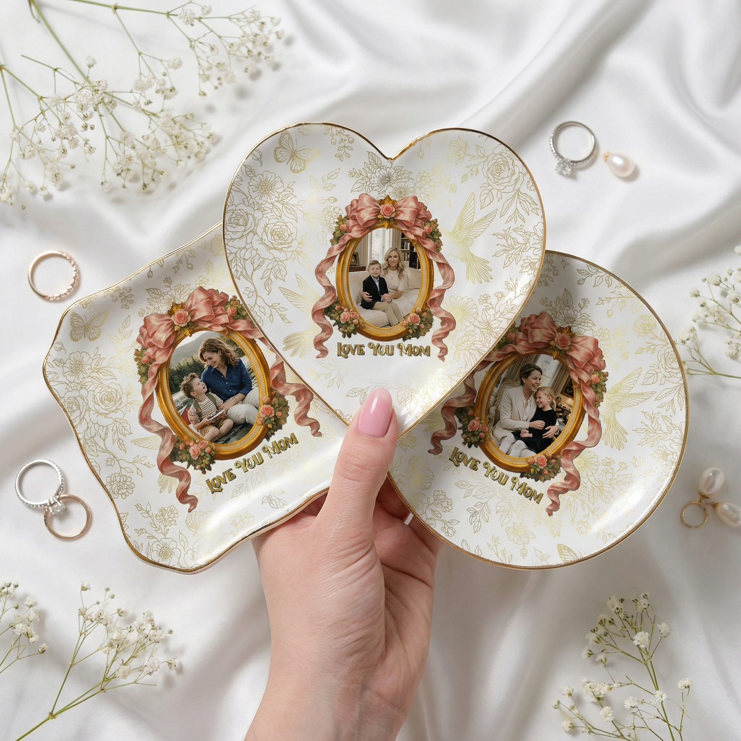 Custom Photo Memory - Personalized Jewelry Dish for Mom - Mother’s Day Gift for Mom - Custom Trinket Tray