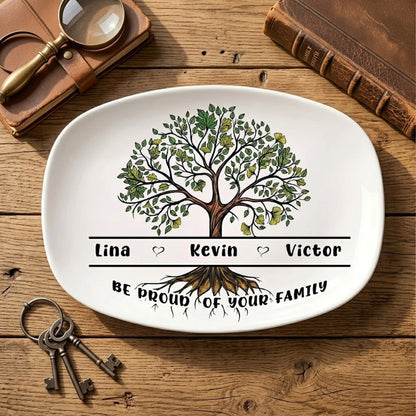 Family Tree of Love – Personalized Grandparent Gift – Custom Name Platter Keepsake