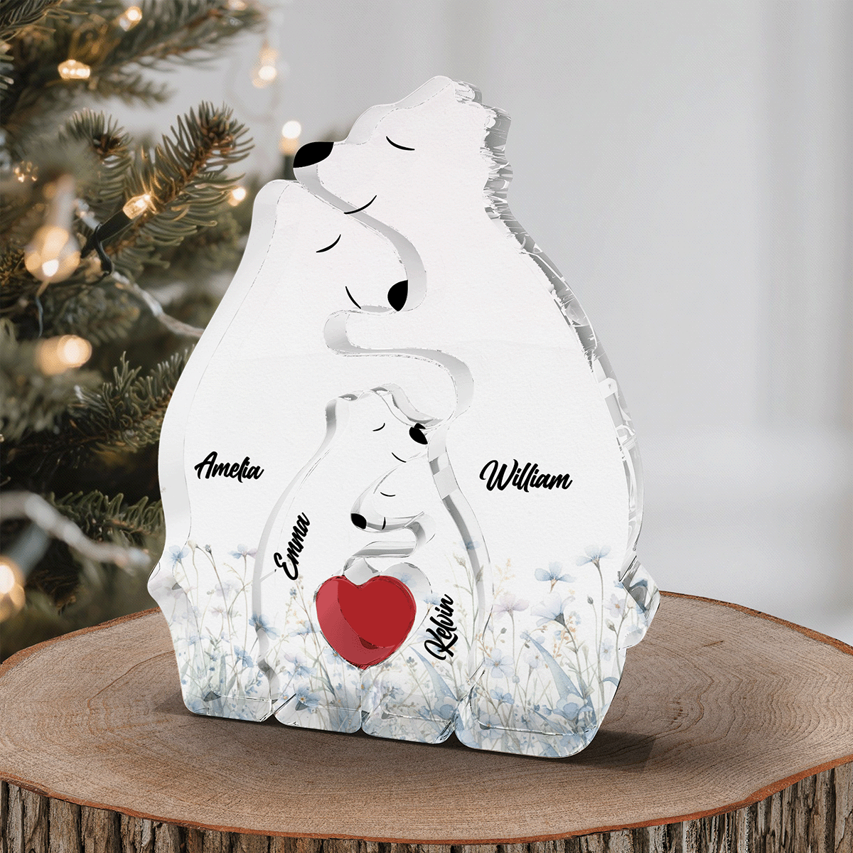 Personalized Acrylic Hugging Bear Family Puzzle
