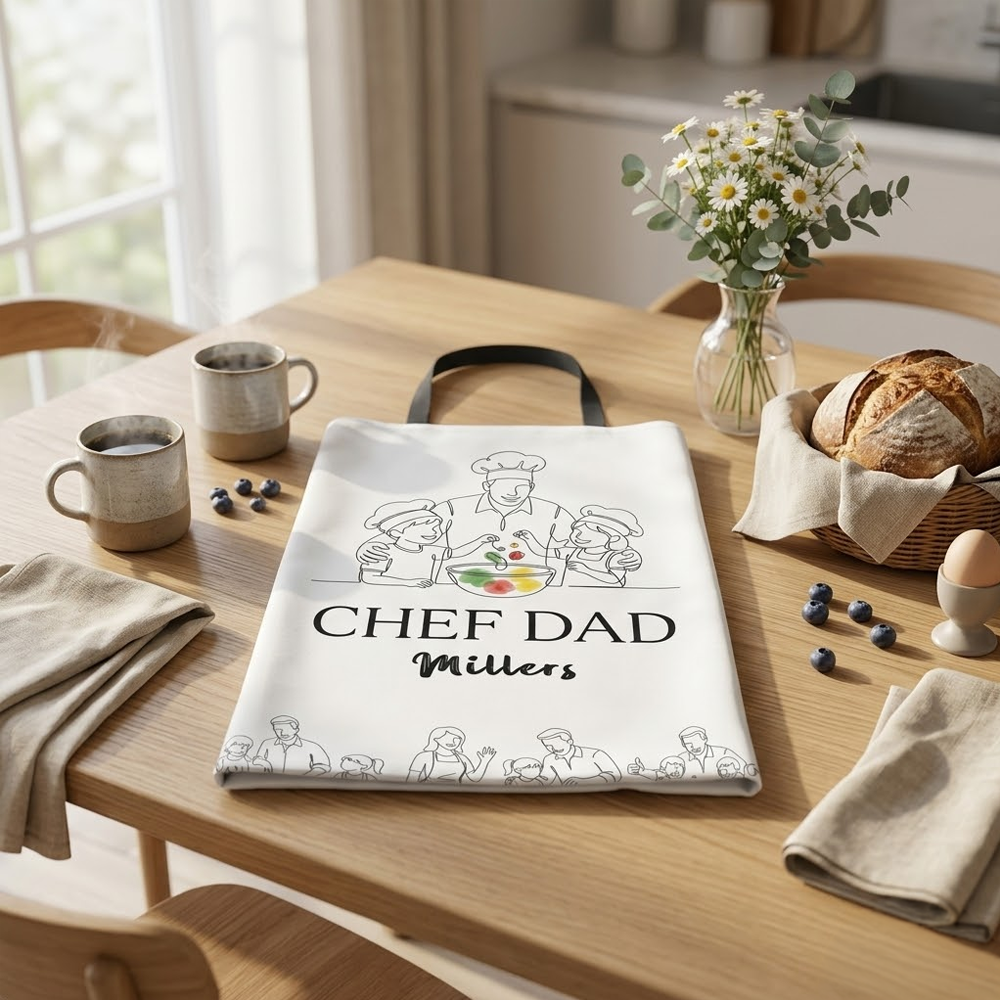 Chef Dad Apron – Funny BBQ Cooking Gift for Father’s Day