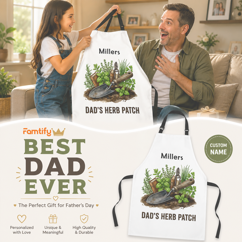 Dad’s Herb Patch Apron – Funny Gardening & Cooking Gift for Dad