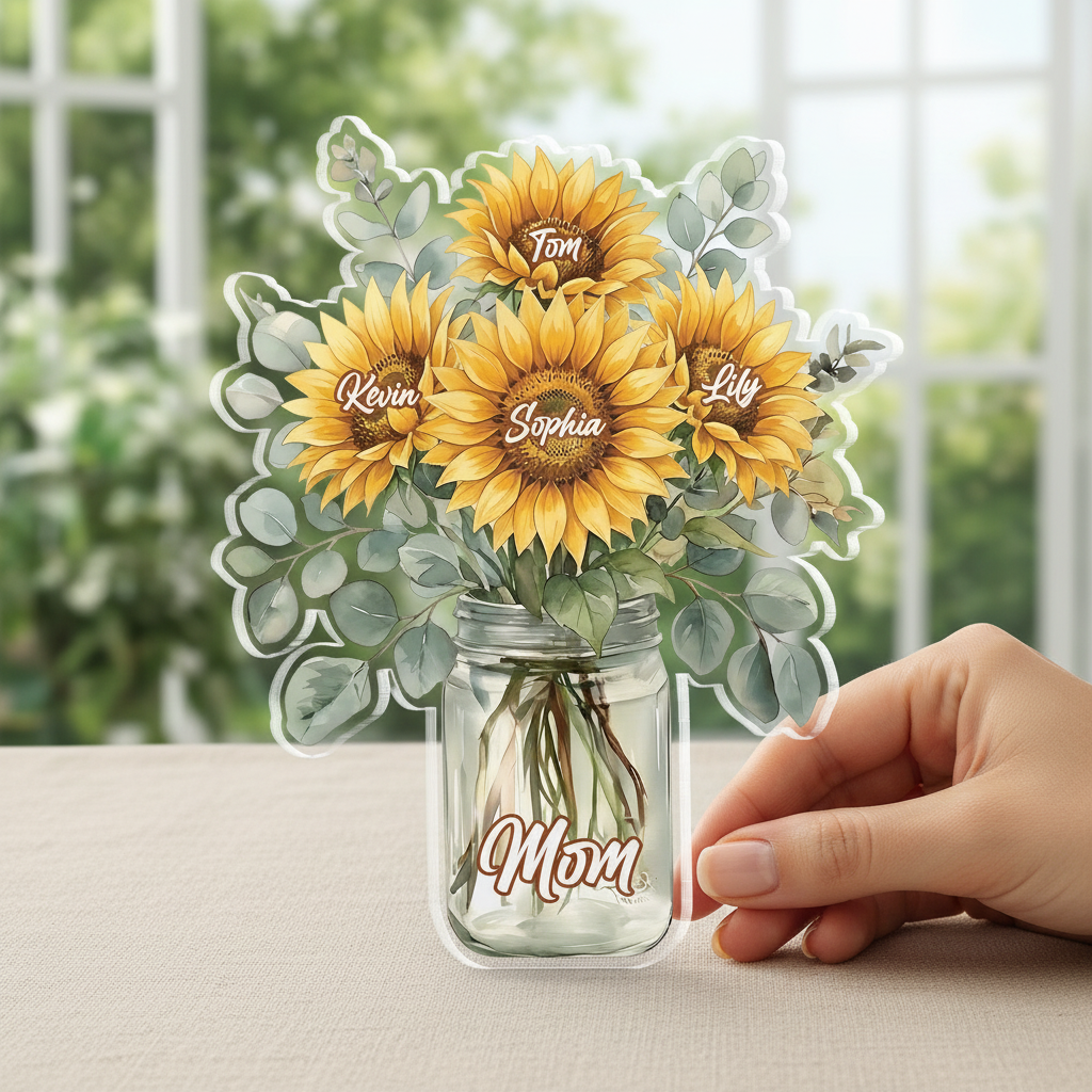 Sunflower Love for Mom – Personalized Mother’s Day Acrylic Plaque Gift
