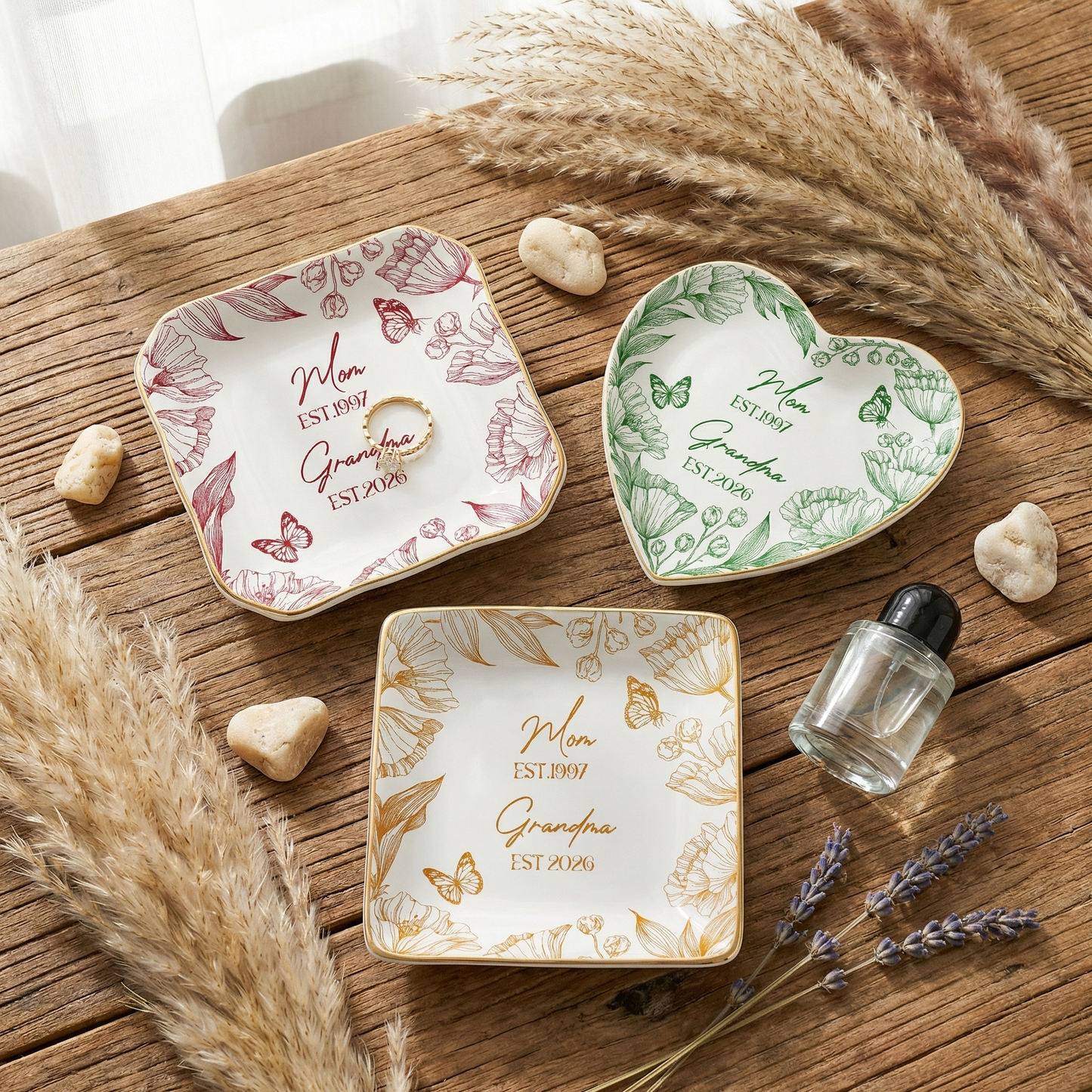 Personalized Grandma to Be Jewelry Dish - Custom First Time Grandma Trinket Tray, New Grandma Mother's Day Gift