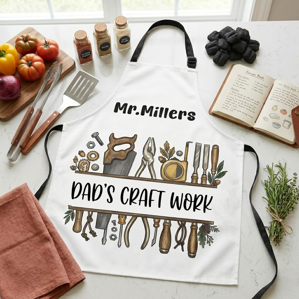 Dad’s Craft Work Apron – Funny DIY Workshop & Woodworking Gift for Dad