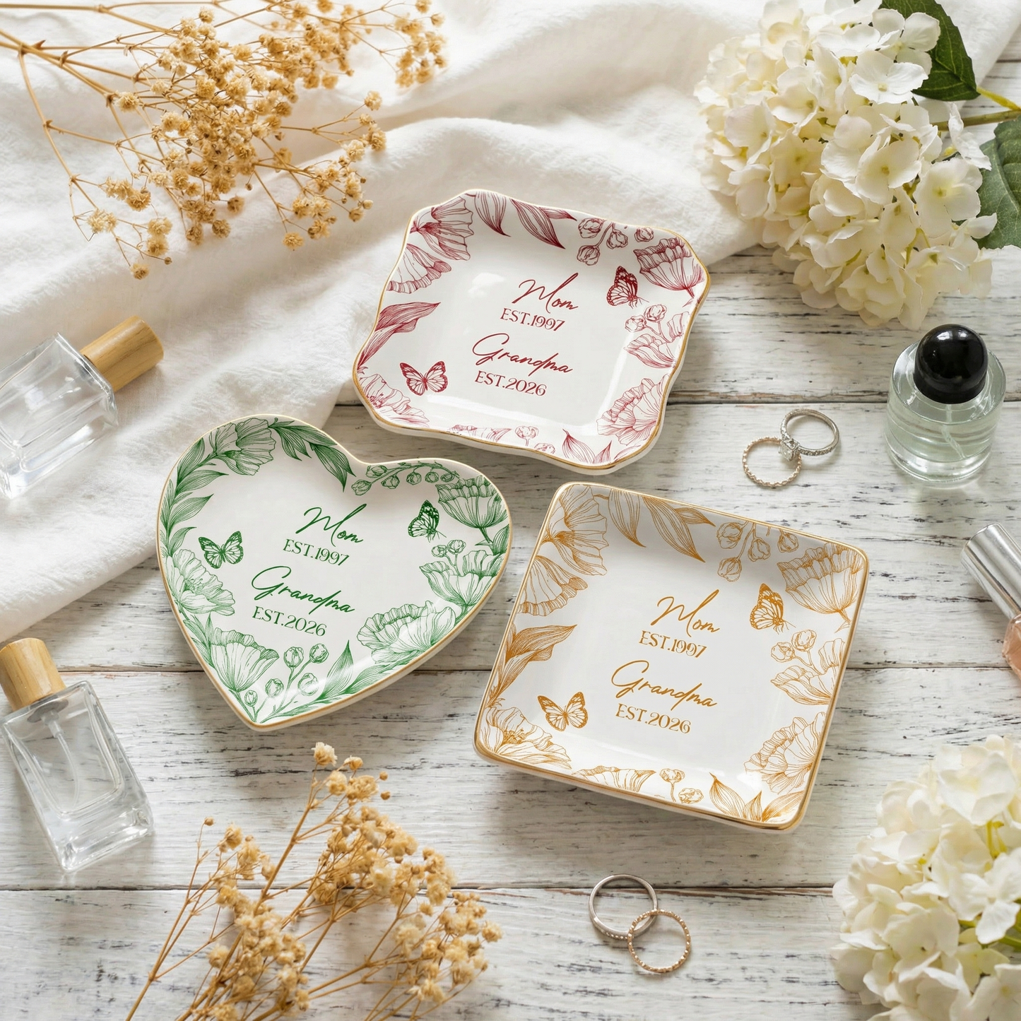 Personalized Grandma to Be Jewelry Dish - Custom First Time Grandma Trinket Tray, New Grandma Mother's Day Gift