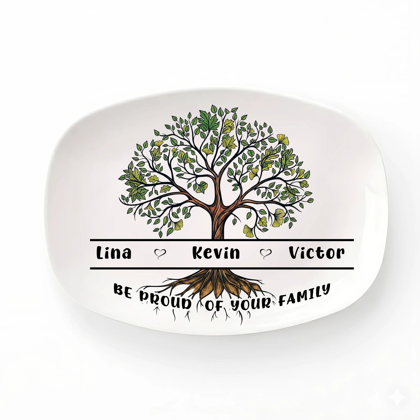 Family Tree of Love – Personalized Grandparent Gift – Custom Name Platter Keepsake