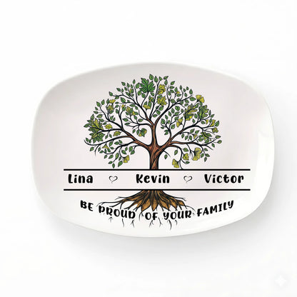 Family Tree of Love – Personalized Grandparent Gift – Custom Name Platter Keepsake