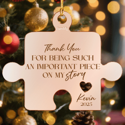Custom Mirrored Acrylic Puzzle Piece Ornament - Personalized Name Gift