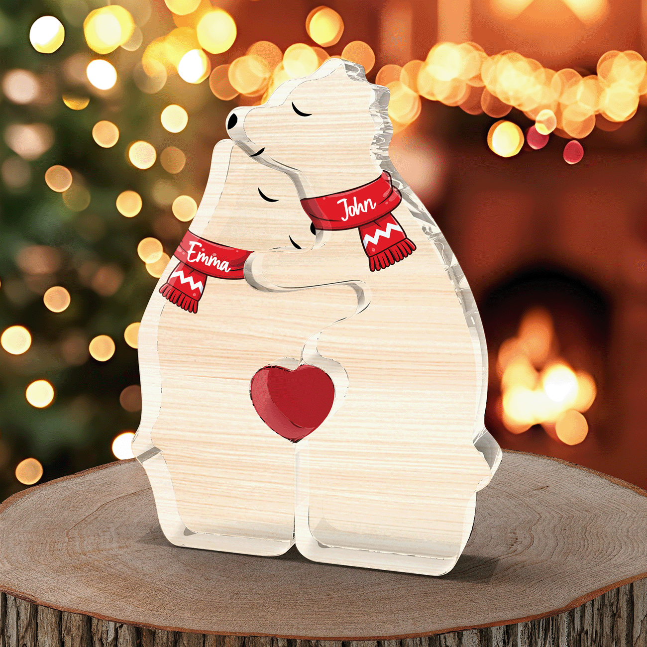 Personalized Acrylic Hugging Bear Family Puzzle