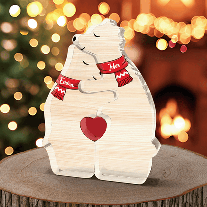 Personalized Acrylic Hugging Bear Family Puzzle