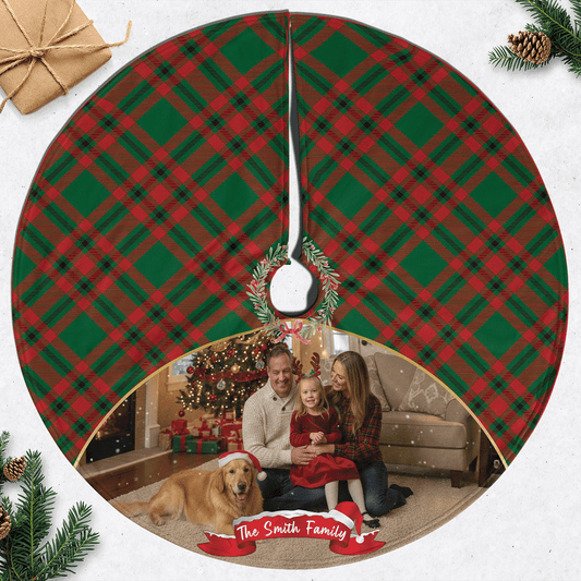 Personalized Family Photo Christmas Tree Skirt