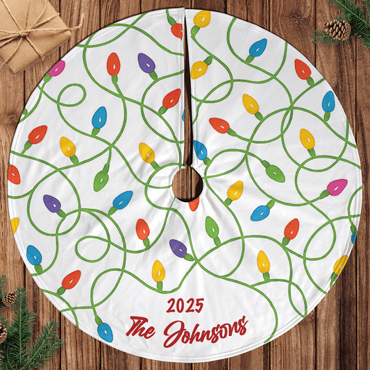 Personalized Twinkle Light Christmas Tree Skirt