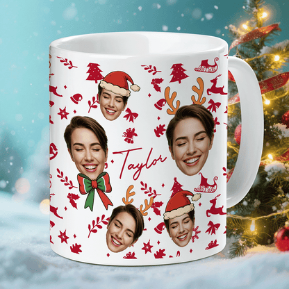 Personalized Your Family Face Christmas Mug