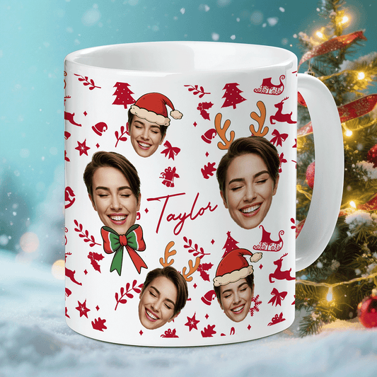 Personalized Your Family Face Christmas Mug