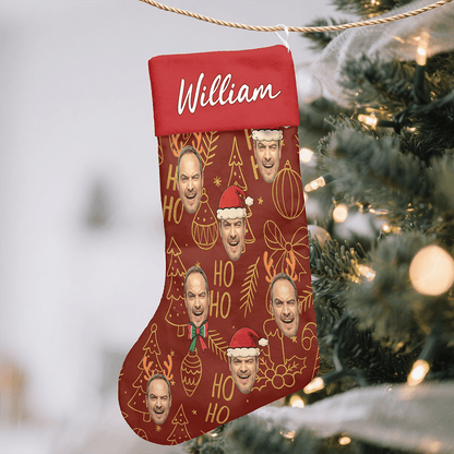 Personalized Your Own Funny Face Christmas Stocking