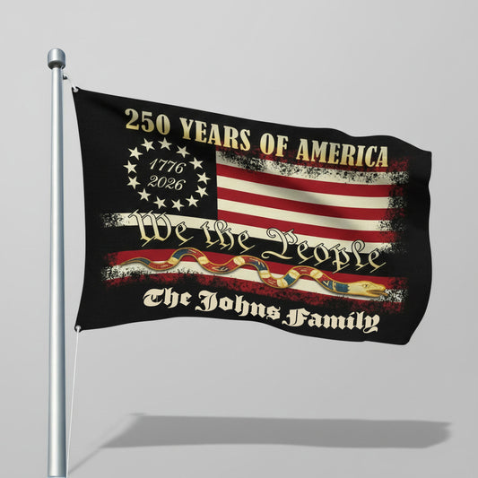 Custom We The People 1776 2026, 250 Years of American Heritage Patriotic Double-Sided Flag