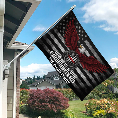 Custom American Flag With Family Name  - Personalized Banner House Flag