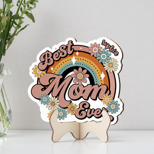 Personalized Layered Wood Block Sign – Custom Family Keepsake Decor for Mom