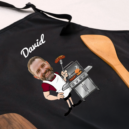 Personalized Grill Master Apron for Dad – Custom Photo & Name BBQ Father’s Day Gift