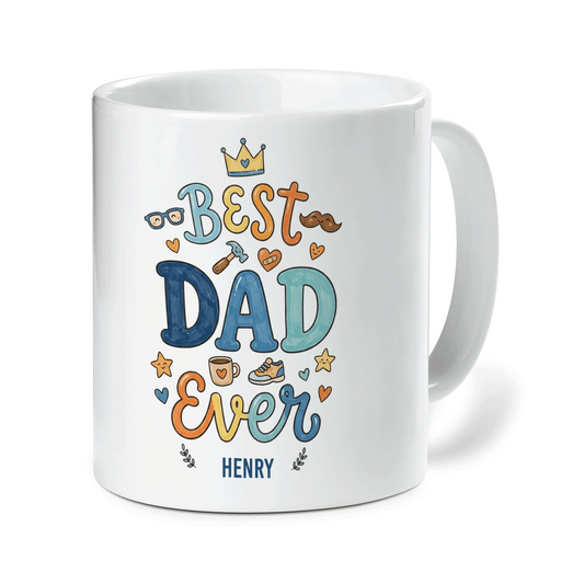 Best Dad Ever Funny Ceramic Mug – Coffee Cup Gift for Dad, Father’s Day Gift Idea