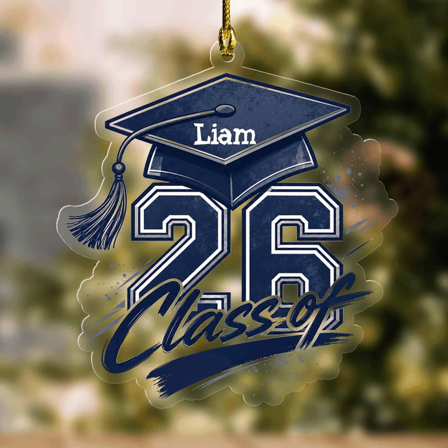 Personalized Class of 2026 Blue Graduation Acrylic Ornament – Graduation Keepsake